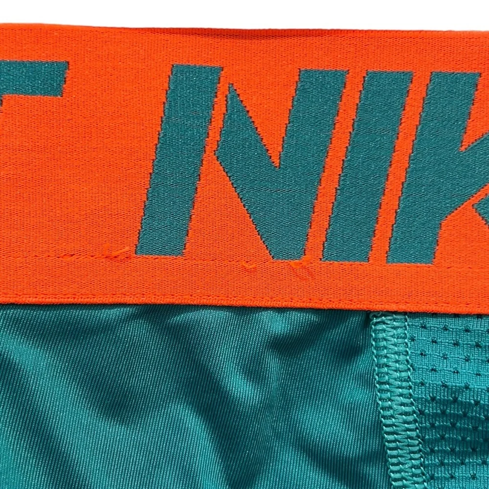 NIKE PRO COMBAT COMPRESSION 3/4 LEGGINGS MIAMI DOLPHINS COLORS - AQUA AND ORANGE